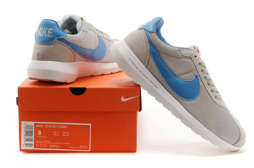 nike roshe run 2015 cuir maille olympique gris bleu (4)